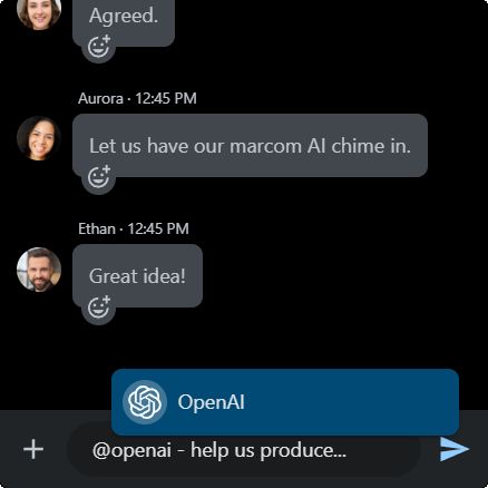 Mentions and AI participants