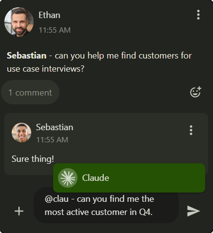 Mentions and notifications